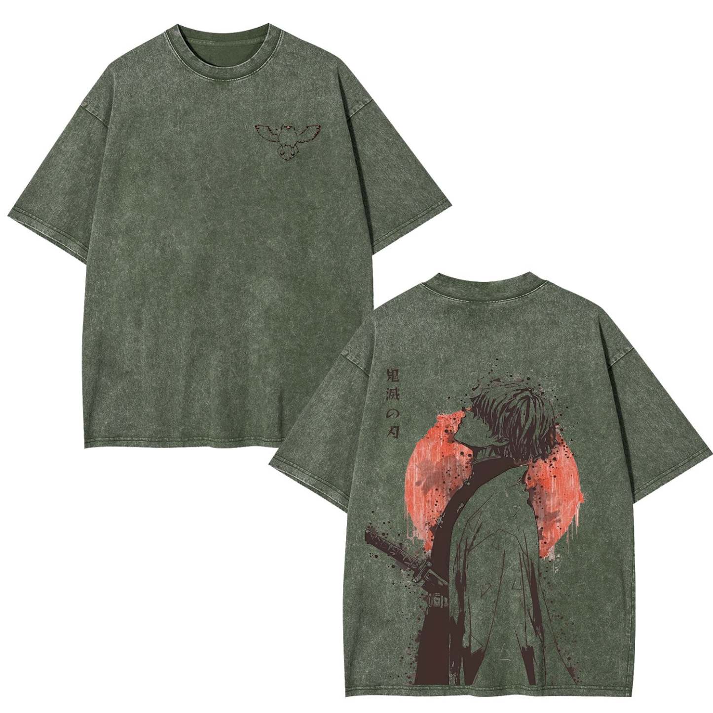 ZENITSU DEMON SLAYER ANIME UNISEX WASHED T-SHIRT -[DS]