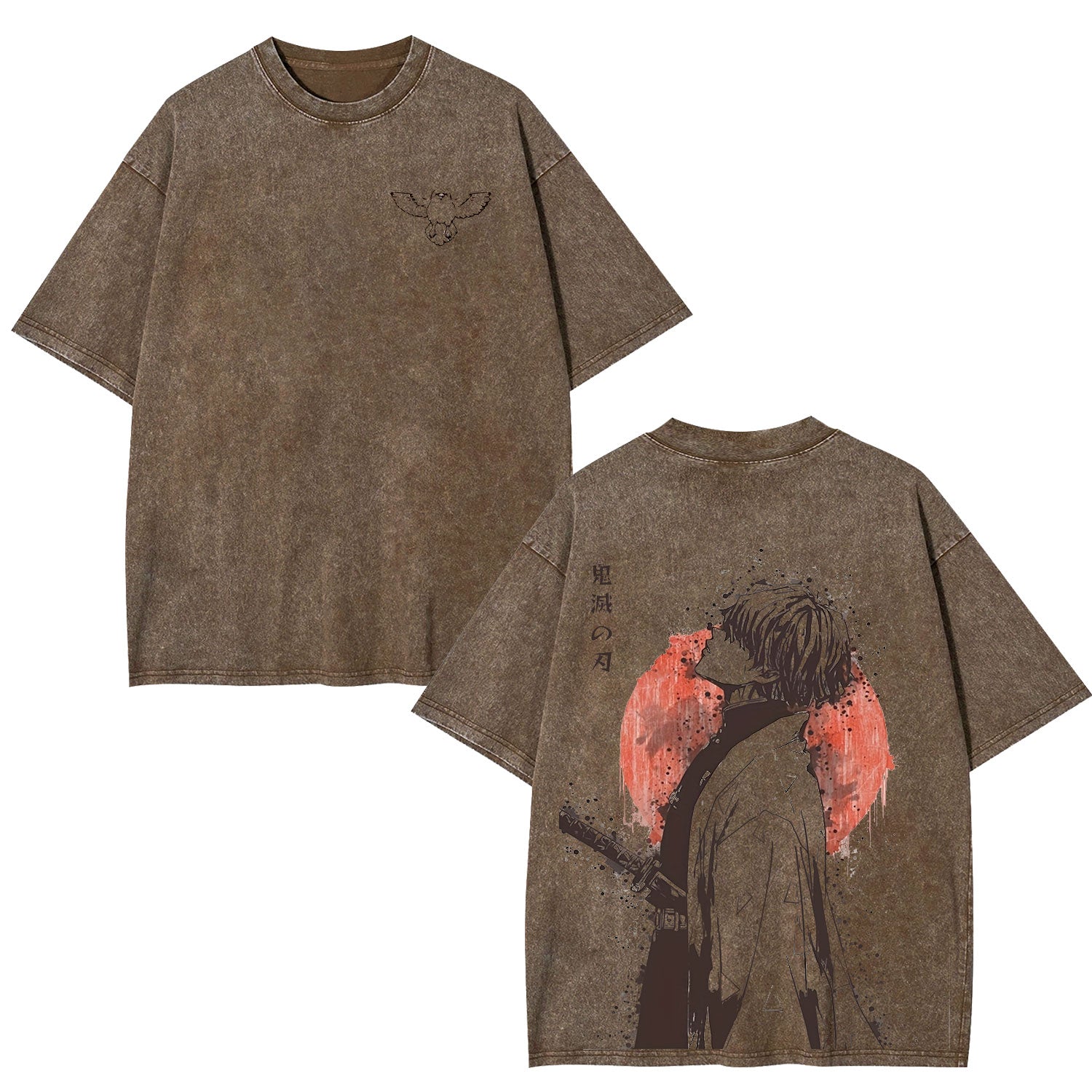 ZENITSU DEMON SLAYER ANIME UNISEX WASHED T-SHIRT -[DS]