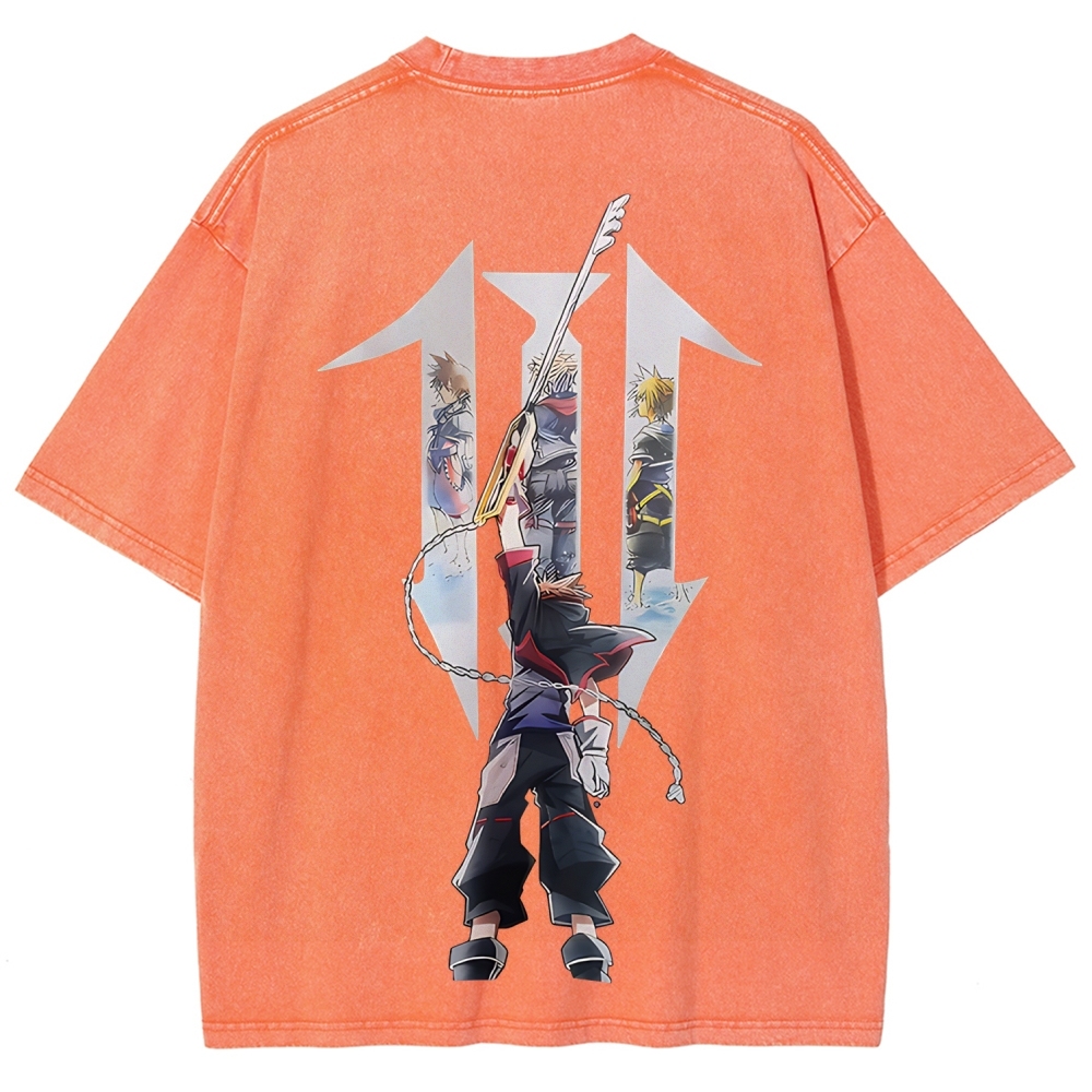 Kingdom Hearts Sora Printed Unisex Washed T-Shirt