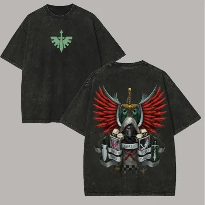 Dark Angels Warhammer 40k Printed Unisex Washed T-Shirt