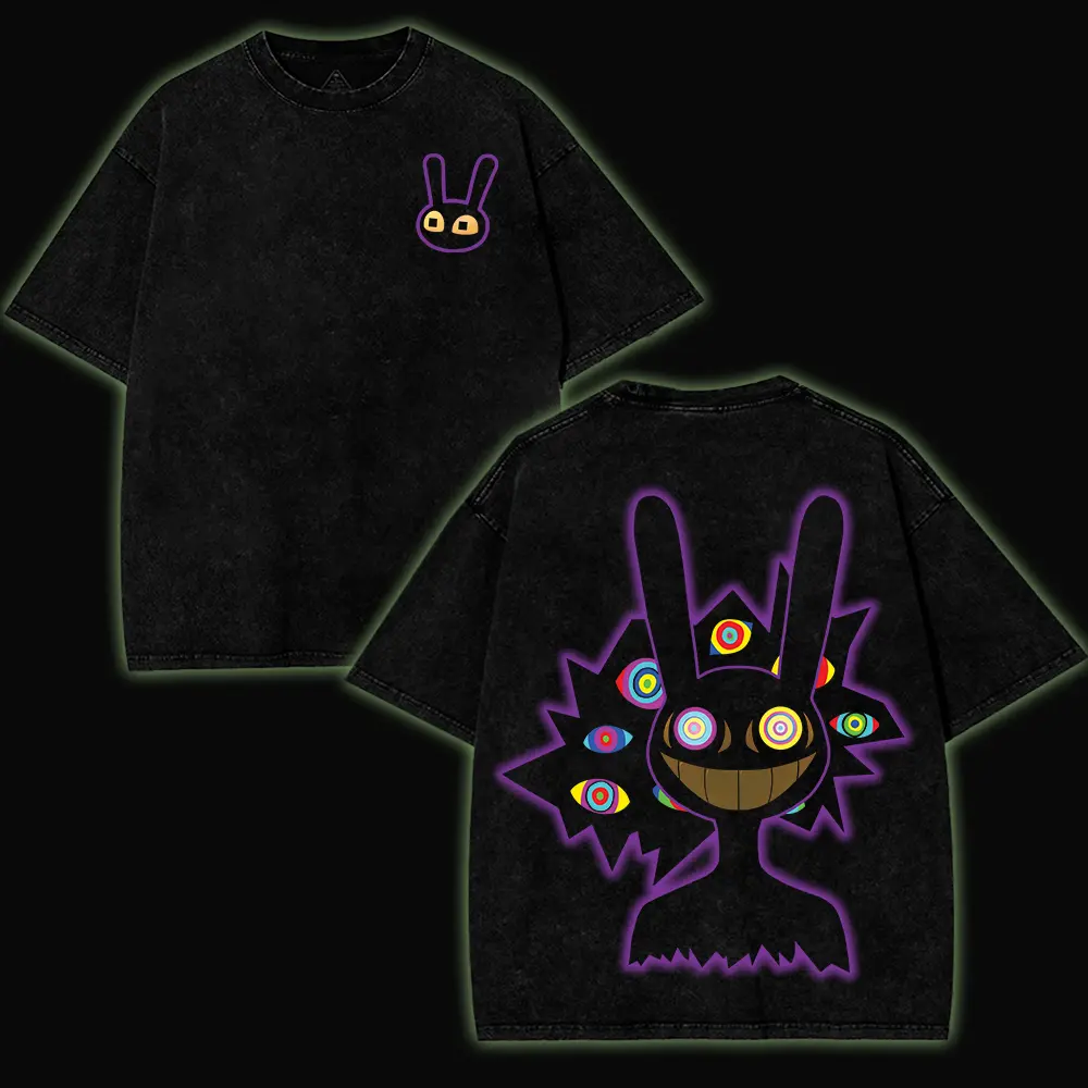 Jax v3 The Amazing Digital Circus Printed Unisex Washed T-Shirt 
