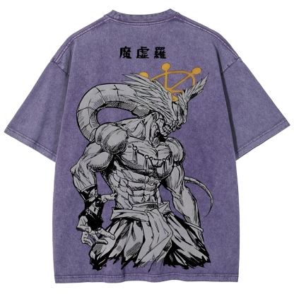 Jujutsu Kaisen Mahoraga Printed Unisex Washed T-Shirt