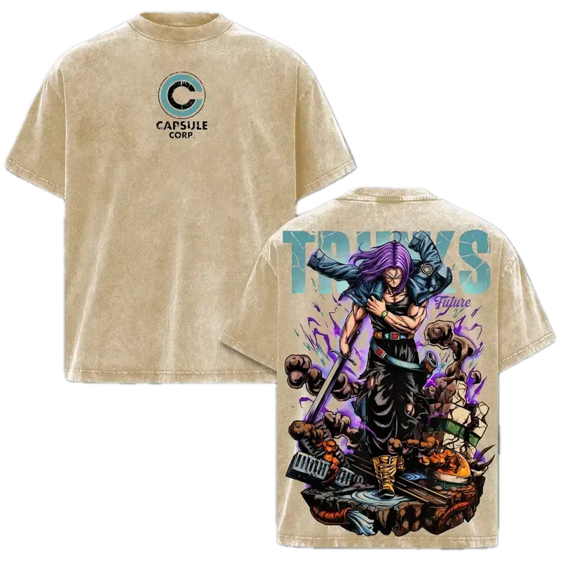 Future Trunks Dragon Ball Printed Unisex Washed T-Shirt
