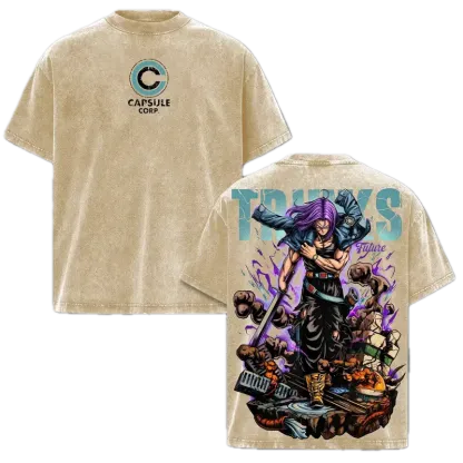 Future Trunks Dragon Ball Printed Unisex Washed T-Shirt