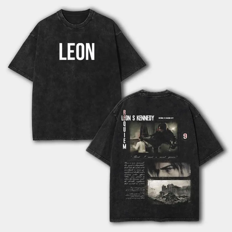 Leon kennedy Resident Evil Printed Unisex Washed T-Shirt