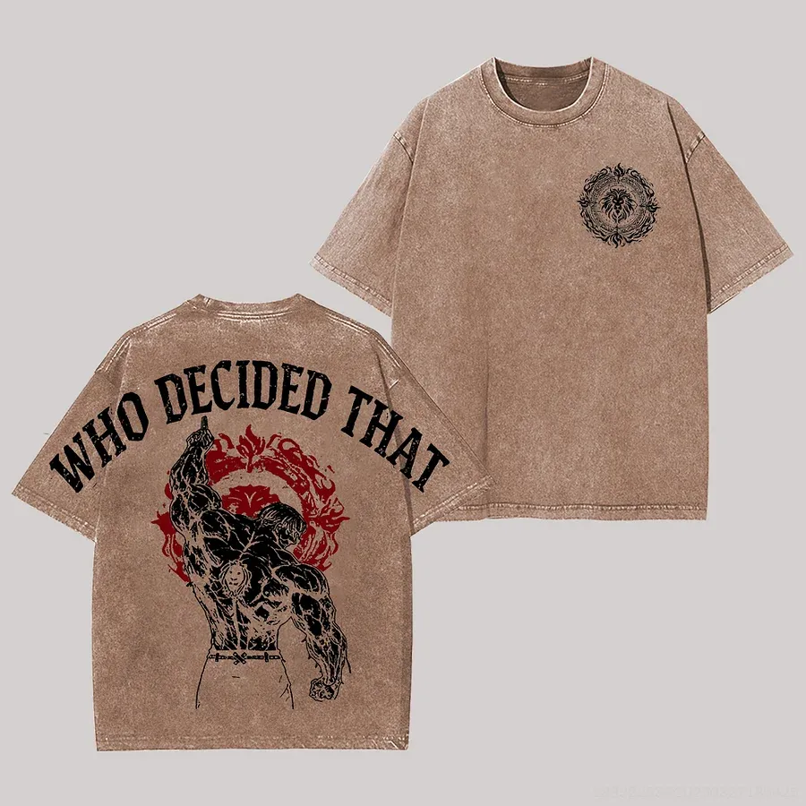 Escanor Seven Deadly Sins Vintage Unisex Washed T-Shirt