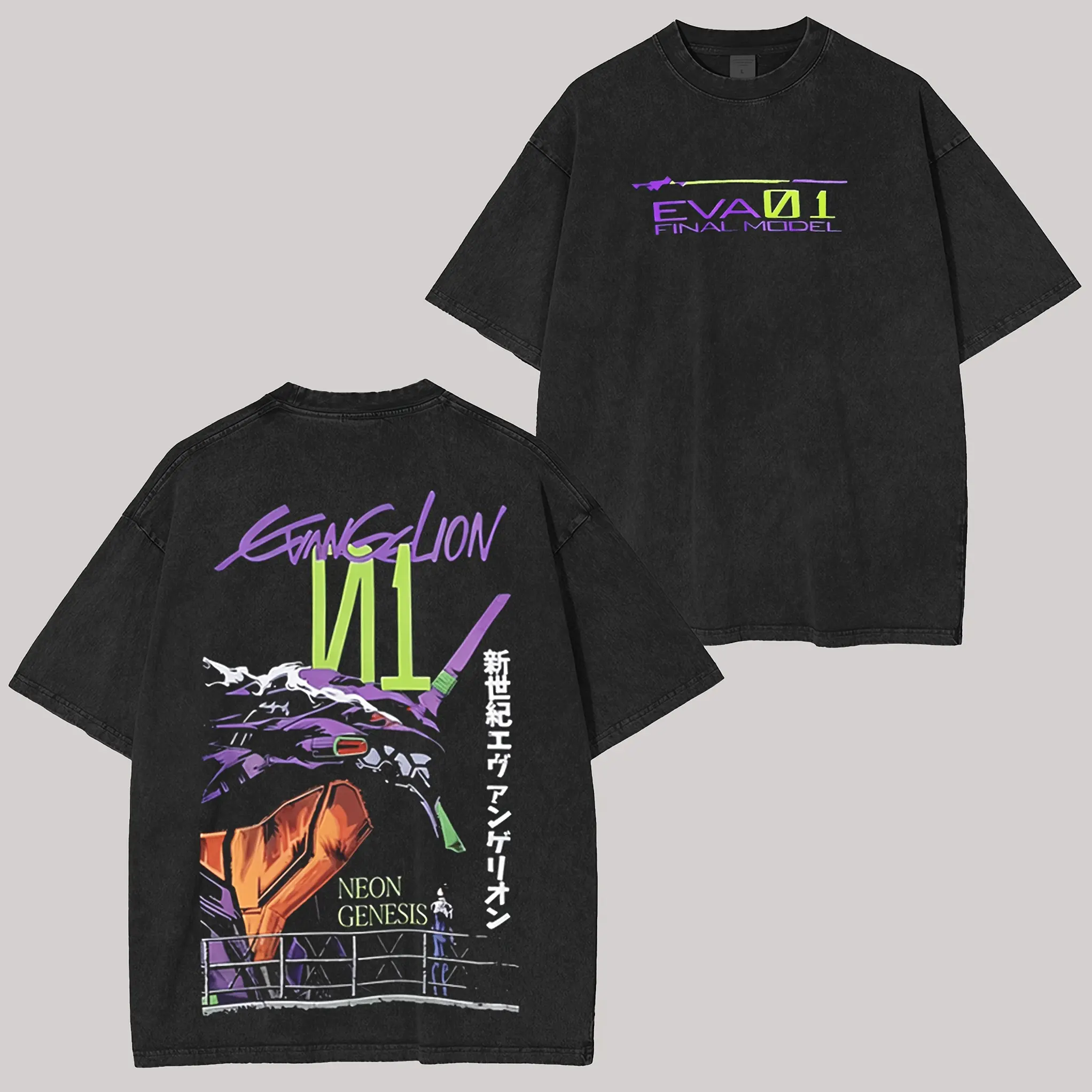Neon Genesis Evangelion Vintage Unisex Washed T-Shirt