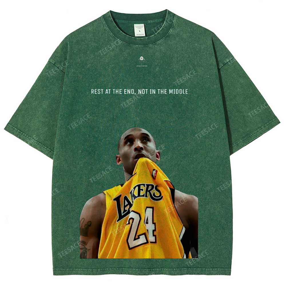 KOBE Vintage Tee Unisex-Adult Oversized Washed Cotton T-Shirt 