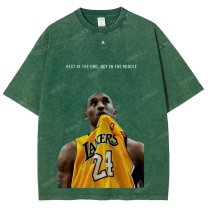 KOBE Vintage Tee Unisex-Adult Oversized Washed Cotton T-Shirt 
