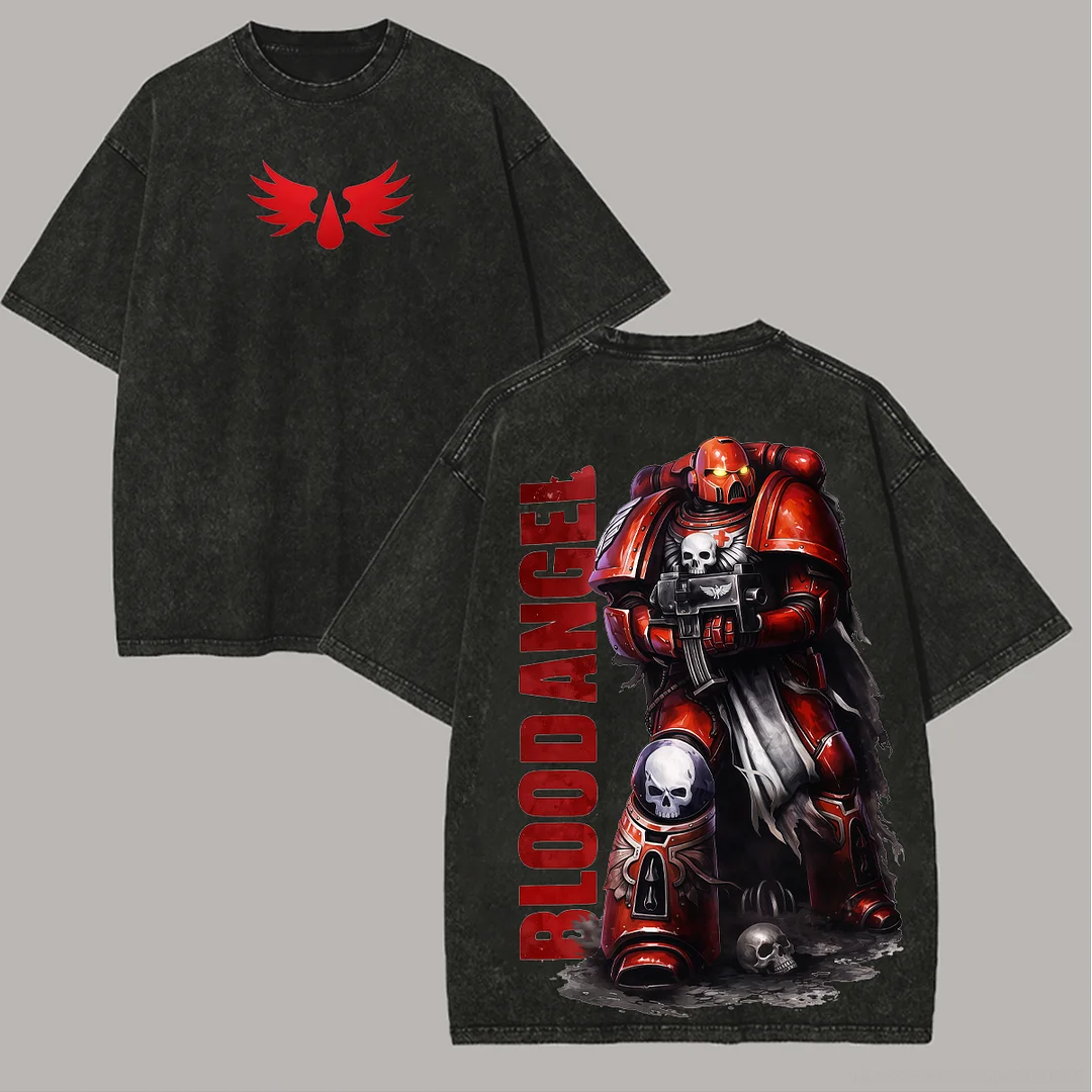 Warhammer 40,000 Blood Angels Printed Unisex Washed T-Shirt