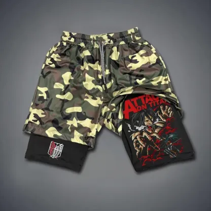 Attack on Titan Print Men's Fitness Shorts