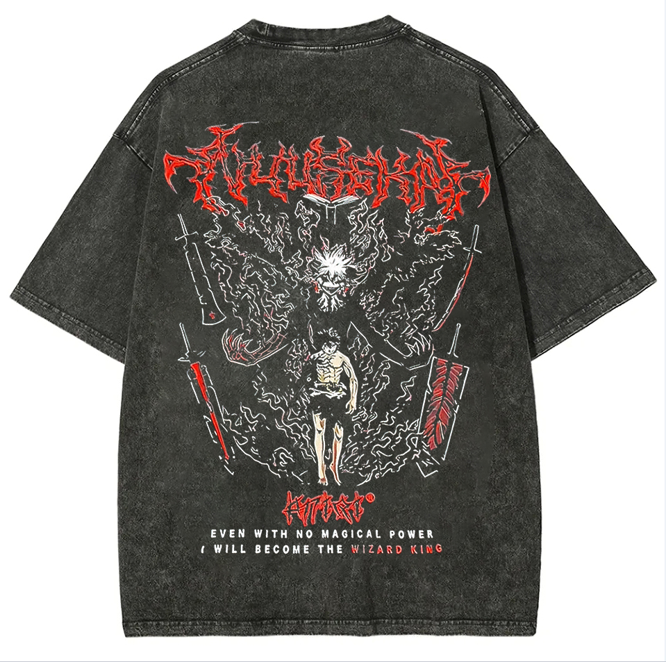 Black Clover Printed Unisex Washed T-Shirt