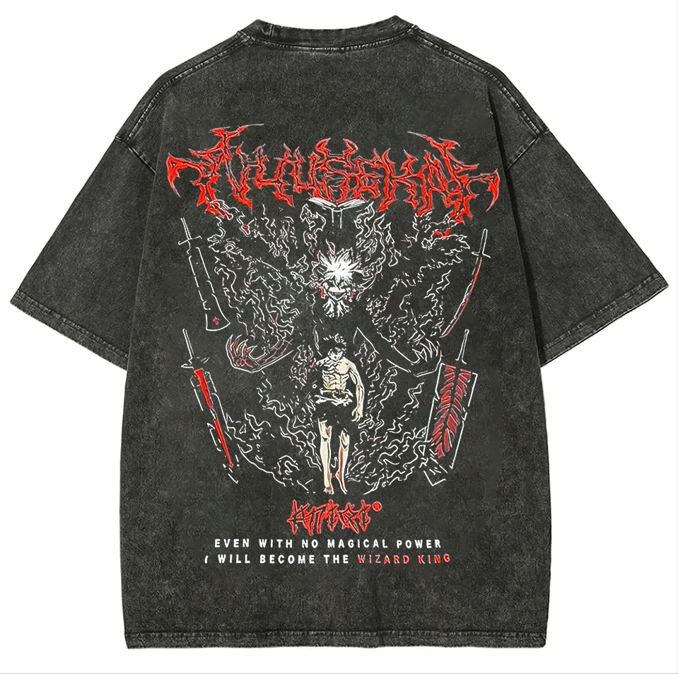 Black Clover Printed Unisex Washed T-Shirt