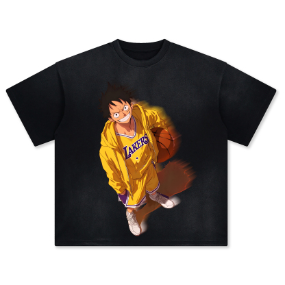 Unisex Vintage Tee丨 Lakers X One Piece Tee
