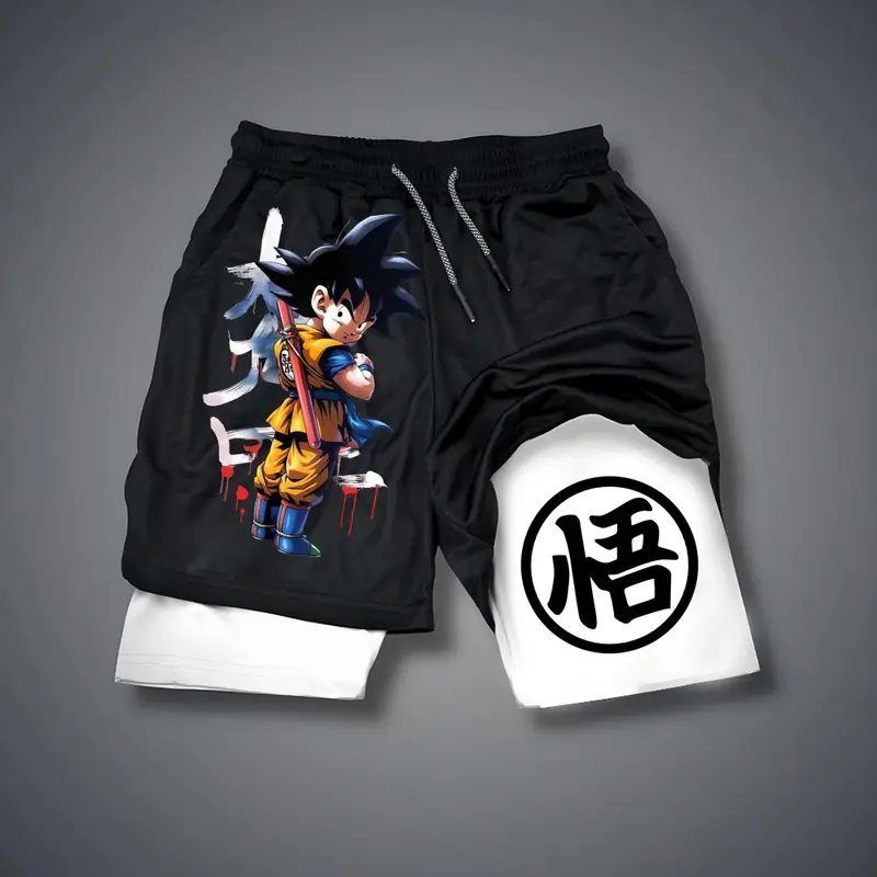 Dragon Ball Print Men's Fitness Shorts