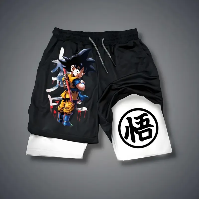 Dragon Ball Print Men's Fitness Shorts