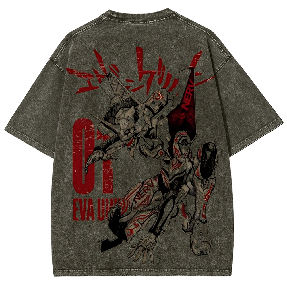 Eva Unit-01  Vintage Unisex Washed T-Shirt | Neon Genesis Evangelion