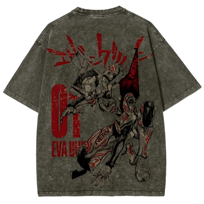 Eva Unit-01  Vintage Unisex Washed T-Shirt | Neon Genesis Evangelion