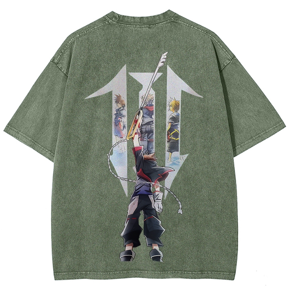 Kingdom Hearts Sora Printed Unisex Washed T-Shirt