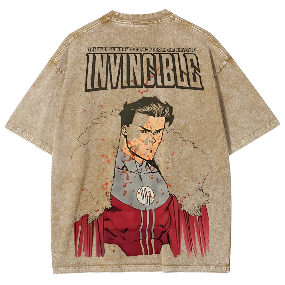 Invincible Printed Unisex Washed T-Shirt