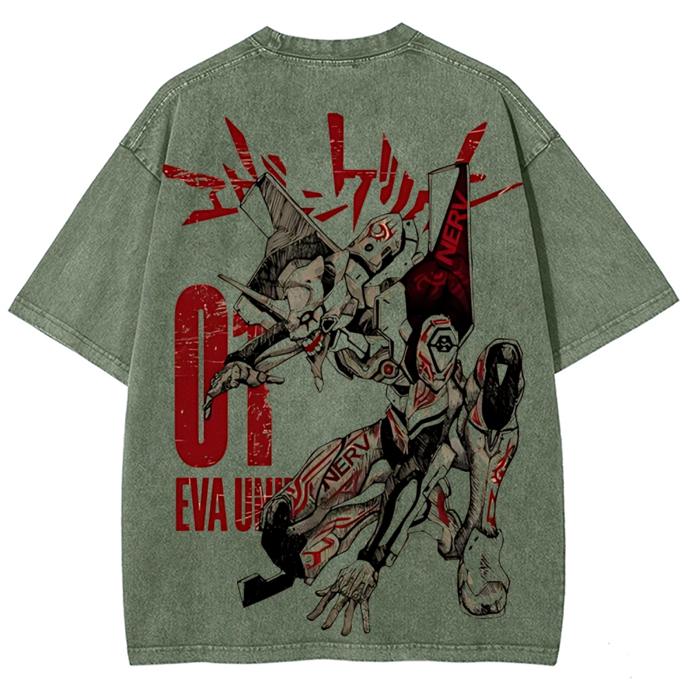 Eva Unit-01  Vintage Unisex Washed T-Shirt | Neon Genesis Evangelion