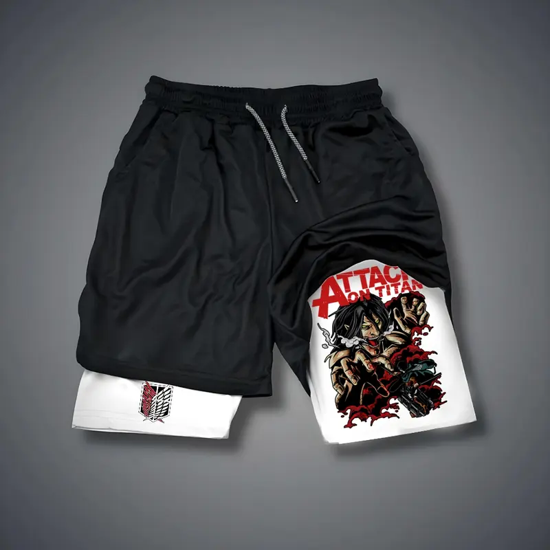 Attack on Titan Print Men's Fitness Shorts