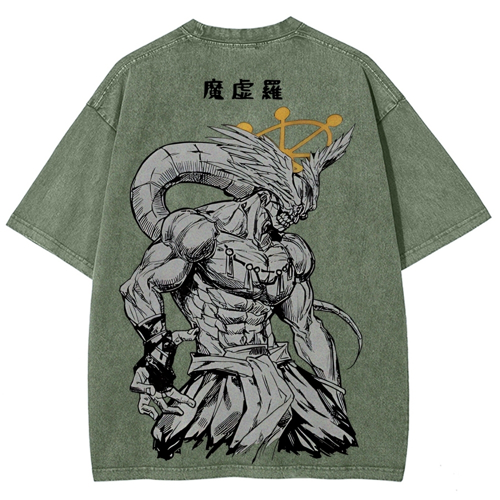 Jujutsu Kaisen Mahoraga Printed Unisex Washed T-Shirt