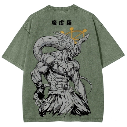 Jujutsu Kaisen Mahoraga Printed Unisex Washed T-Shirt