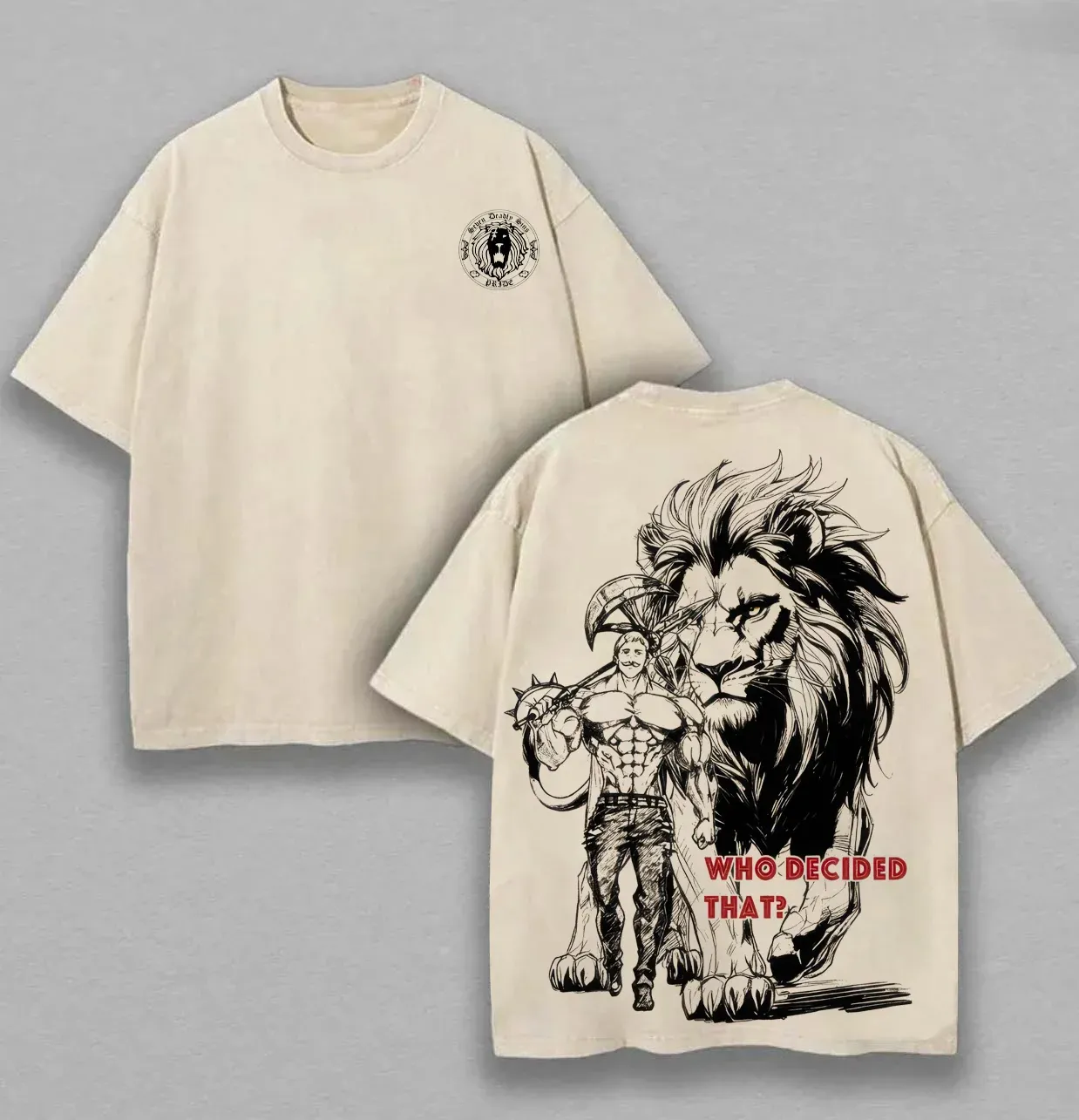 Escanor Seven Deadly Sins Vintage Unisex Washed T-Shirt