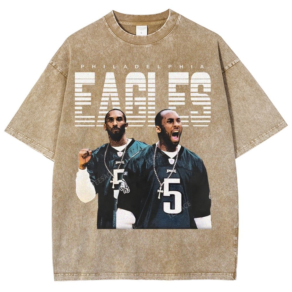VINTAGE Unisex-Adult TEE | EAGLES KOBE Classic Washed Denim