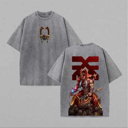Kharn The Betrayer Warhammer 40K Printed Unisex Washed T-Shirt