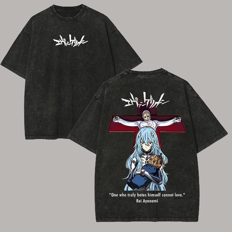 Neon Genesis Evangelion Printed Unisex Washed T-Shirt