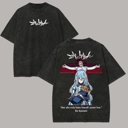 Neon Genesis Evangelion Printed Unisex Washed T-Shirt