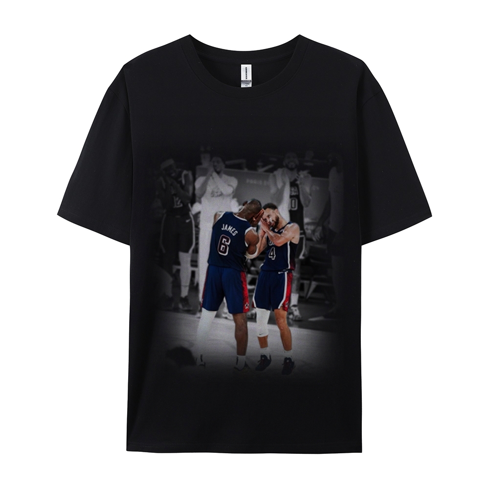 Unisex-Adult Ultra Cotton Washed T-Shirt Graphic USA BASKETBALL 2024 USA TEE