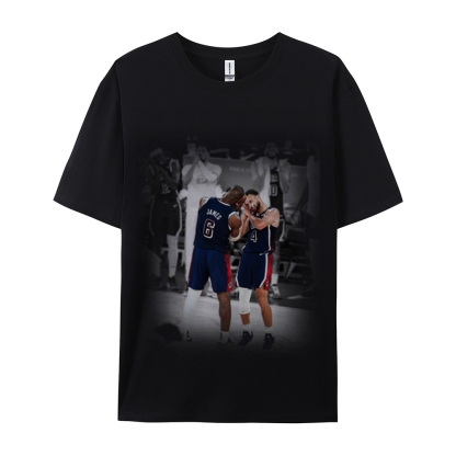 Unisex-Adult Ultra Cotton Washed T-Shirt Graphic USA BASKETBALL 2024 USA TEE
