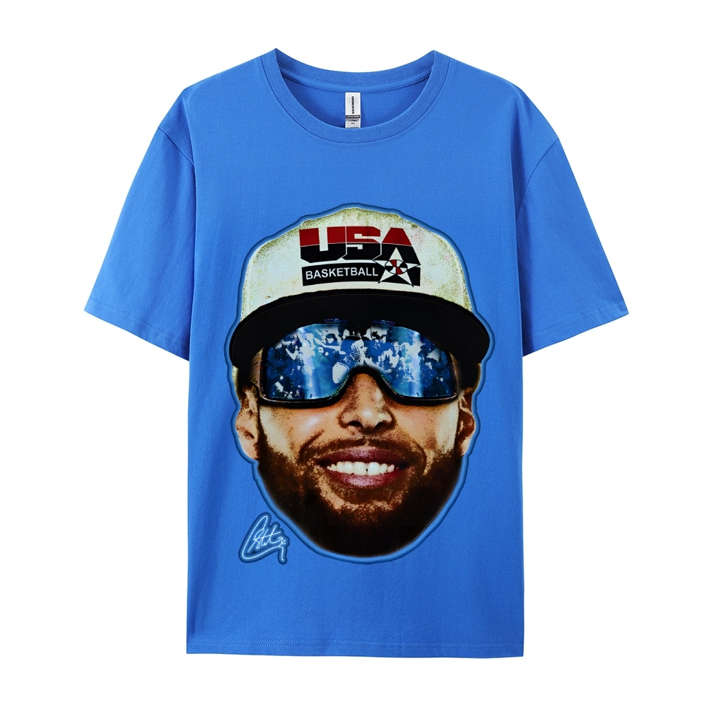 Unisex-Adult Ultra Cotton Washed T-Shirt Graphic "Chef Curry" Team USA Big Face T-Shirt