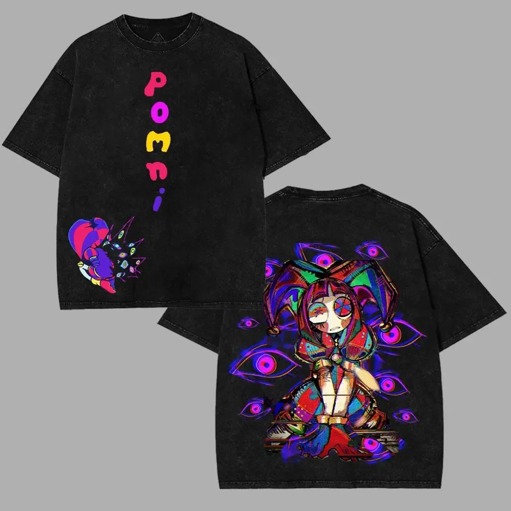 Pomni The Amazing Digital Circus Printed Unisex Washed T-Shirt