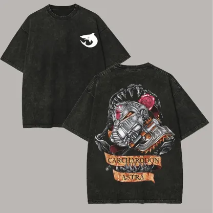 Warhammer 40k Carcharodons  Printed Unisex Washed T-Shirt