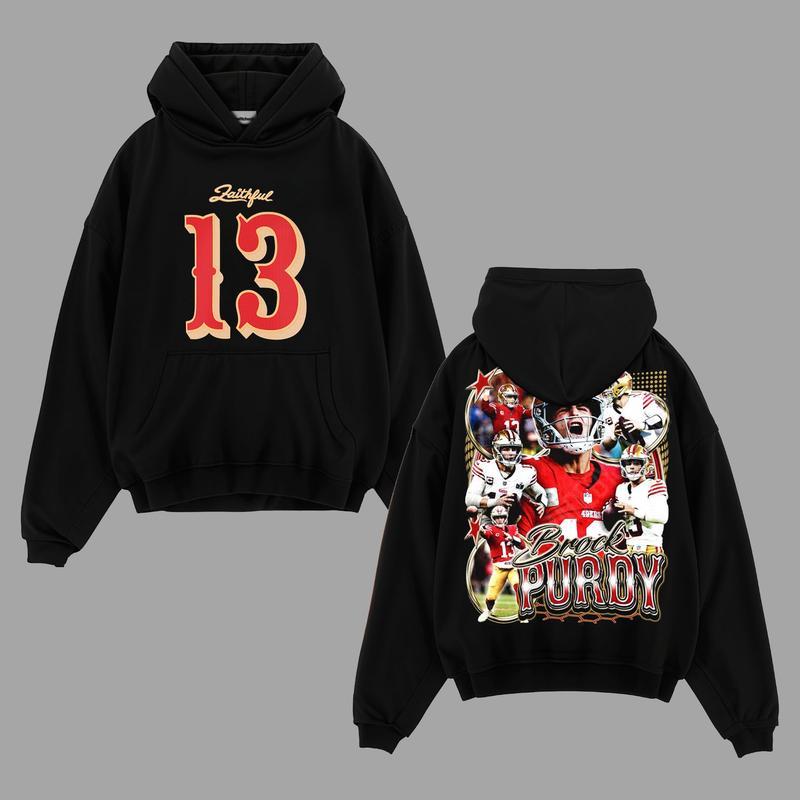 Brock Purdy | Casual Washed Tee & Hoodie & Sweatshirt