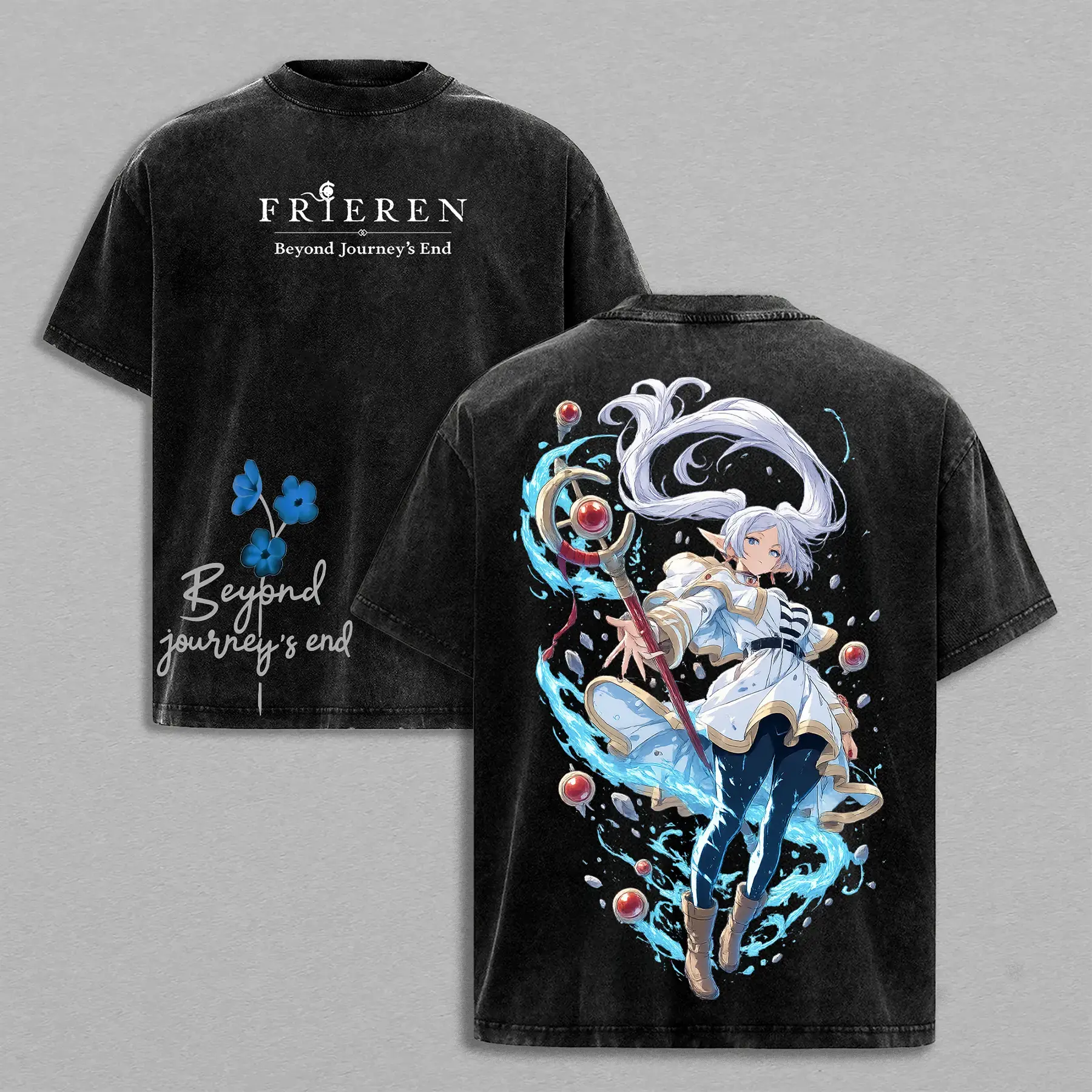 Frieren Beyond Journey’s End Printed Unisex Washed T-Shirt