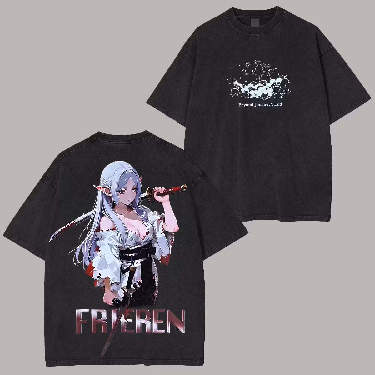 Frieren: Beyond Journey's End Printed Unisex Washed T-Shirt