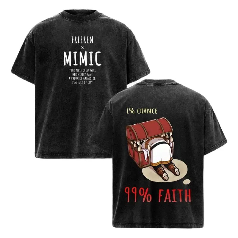 Frieren x Mimic  Printed Unisex Washed T-Shirt