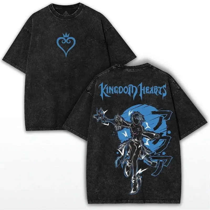 Kingdom Hearts Printed Unisex Washed T-Shirt