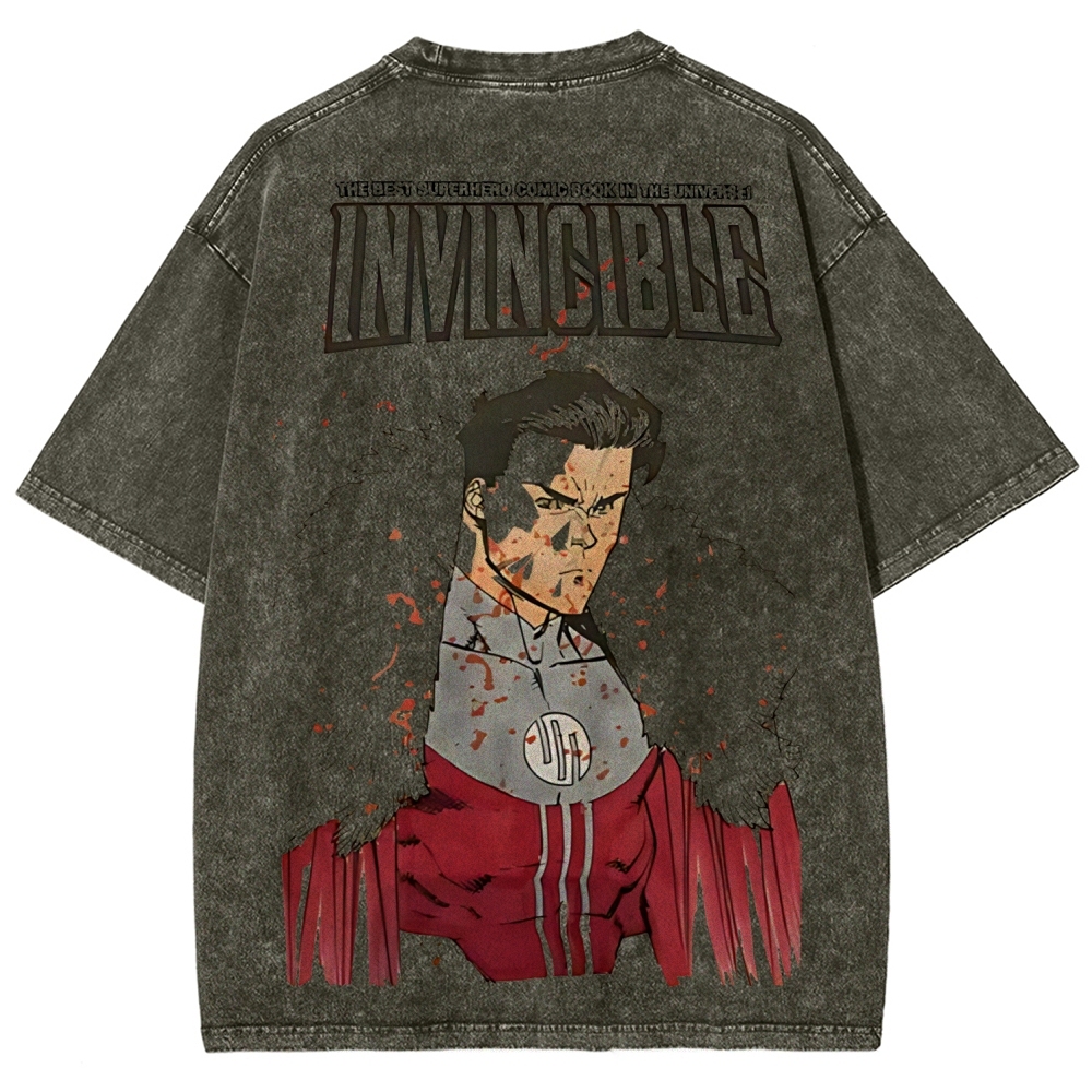 Invincible Printed Unisex Washed T-Shirt