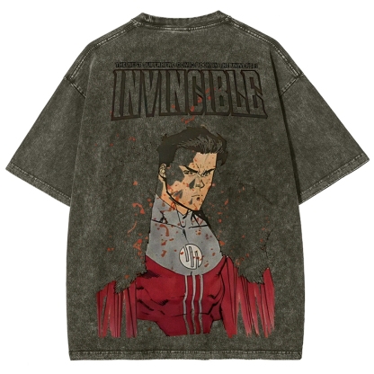 Invincible Printed Unisex Washed T-Shirt
