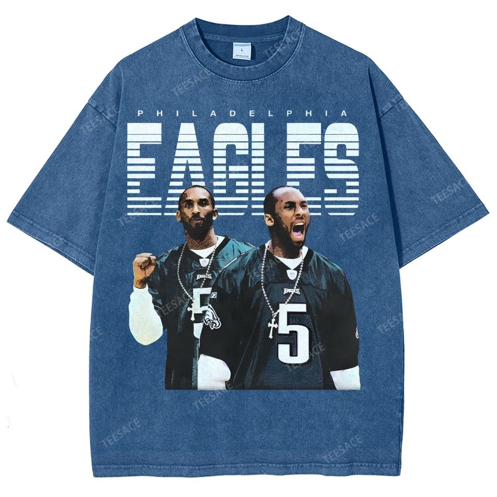 VINTAGE Unisex-Adult TEE | EAGLES KOBE Classic Washed Denim