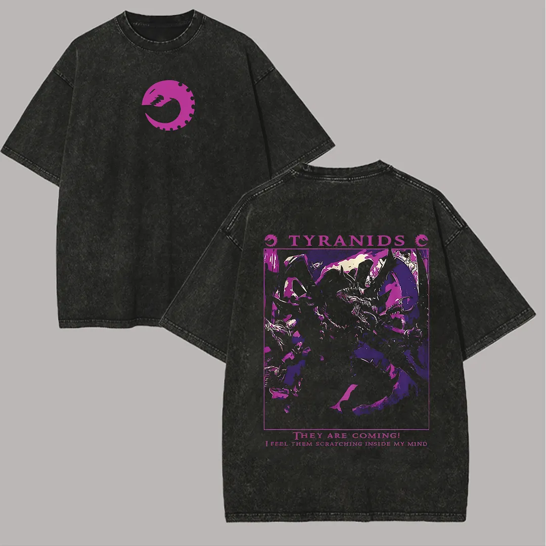 Warhammer 40k Tyranids Printed Unisex Washed T-Shirt