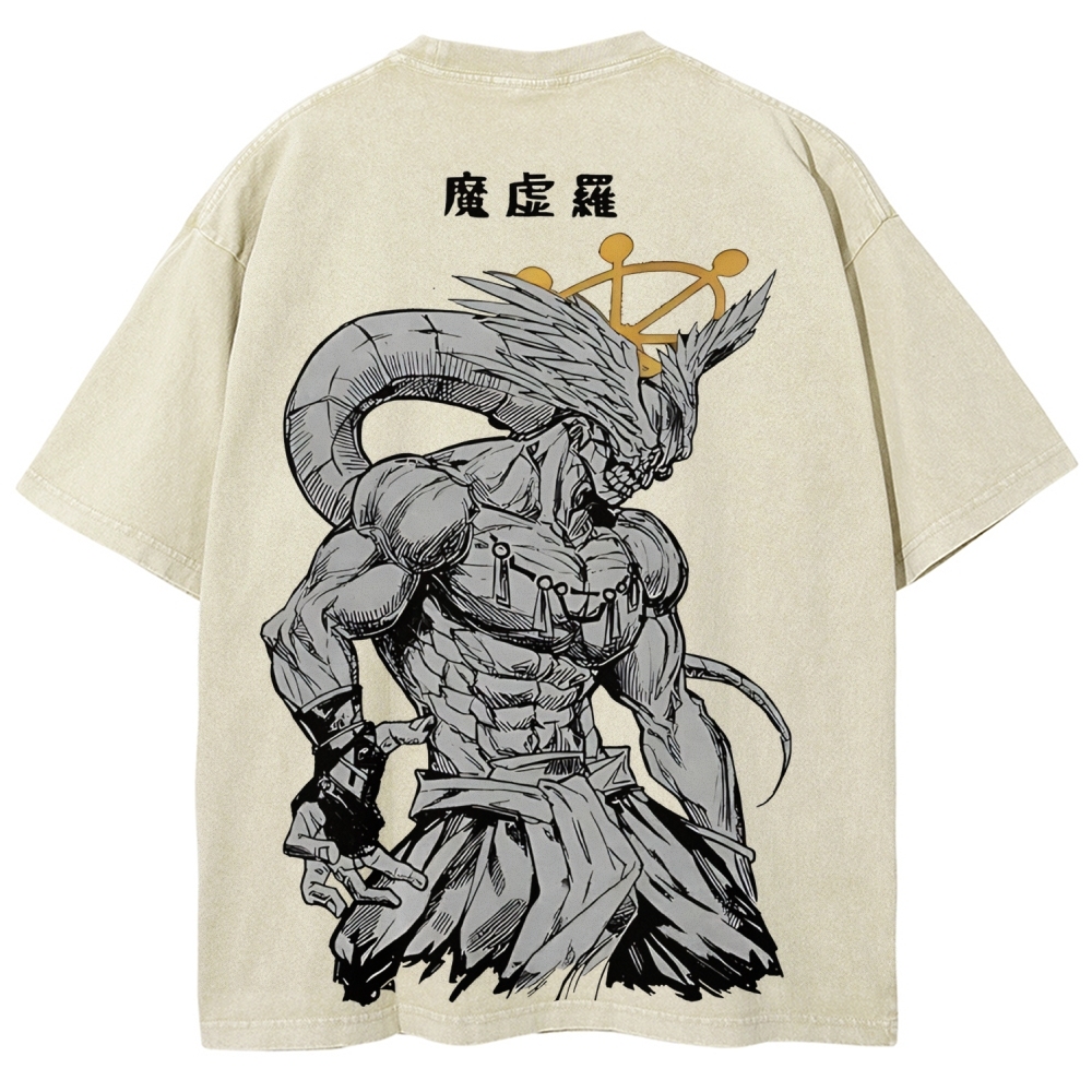 Jujutsu Kaisen Mahoraga Printed Unisex Washed T-Shirt