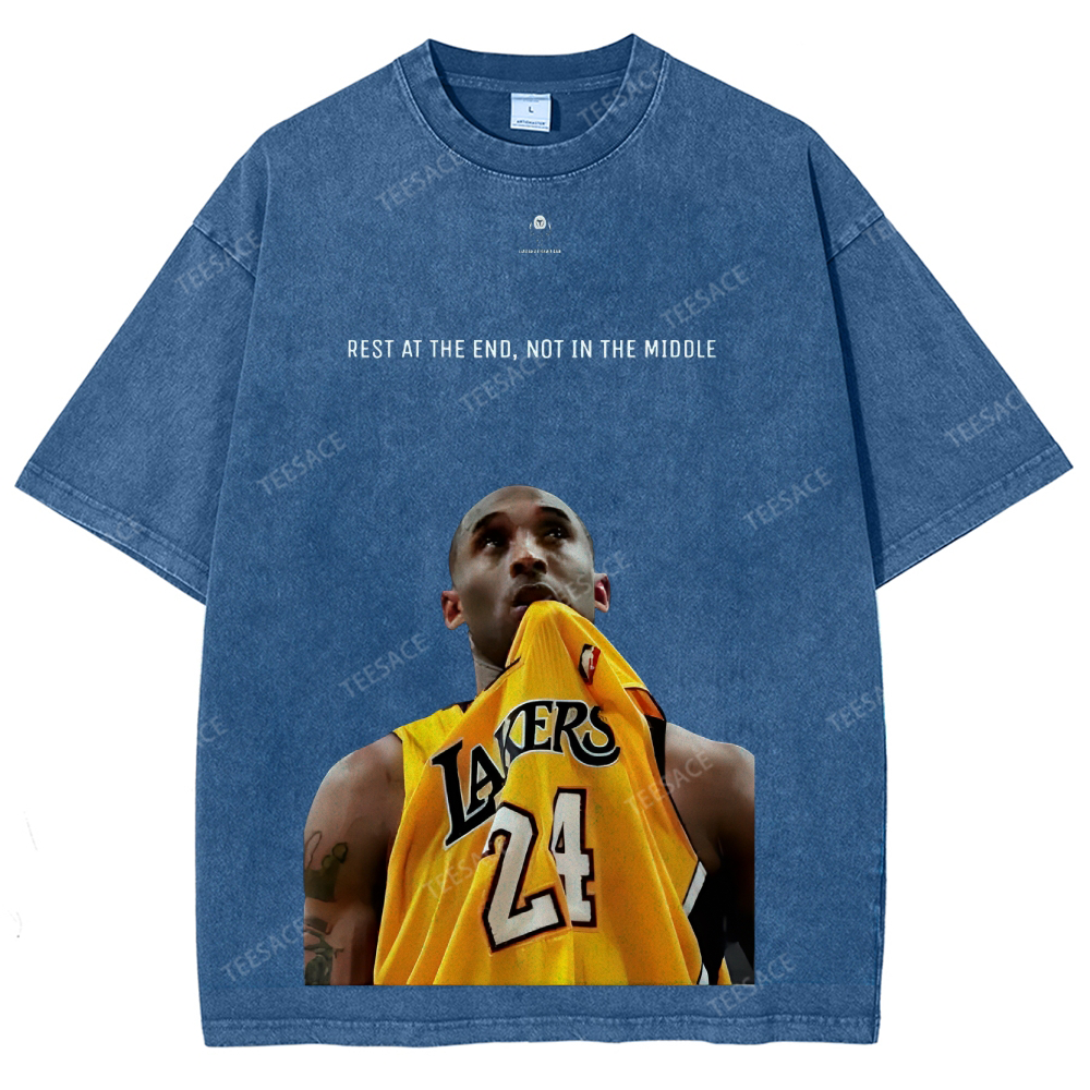 KOBE Vintage Tee Unisex-Adult Oversized Washed Cotton T-Shirt 