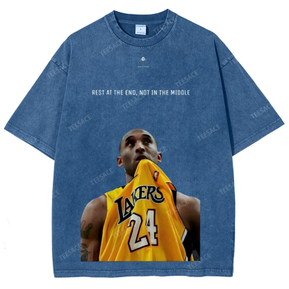 KOBE Vintage Tee Unisex-Adult Oversized Washed Cotton T-Shirt 